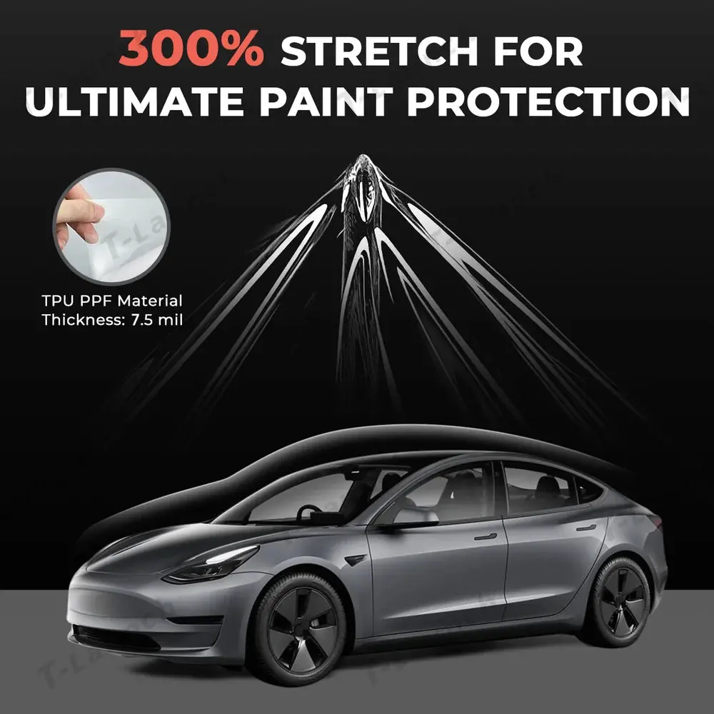 Glossy Tpu Invisible Full Car Paint Protection Film (Ppf) For Tesla Model 3 (2020-2023) 4
