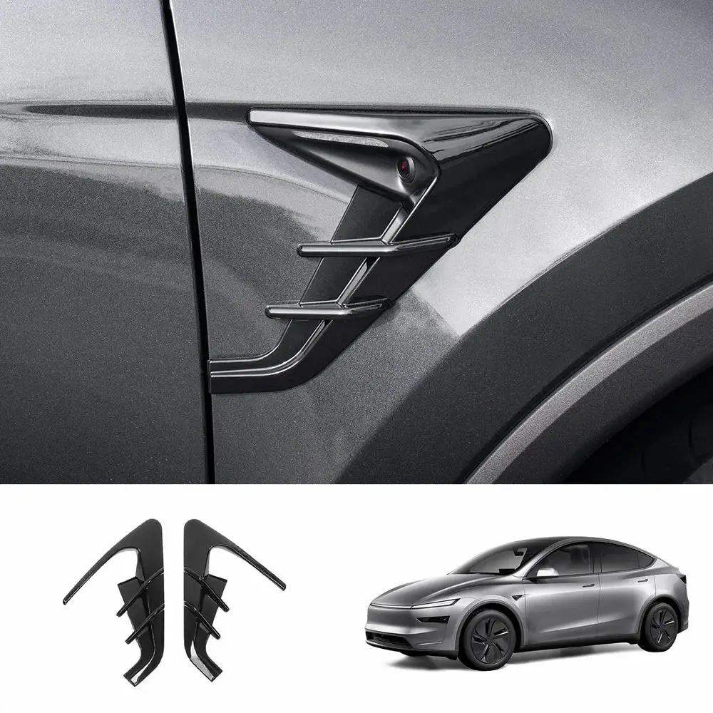 Abs Turn Signal & Camera Covers With Air Blades For Tesla Model Y Juniper 2025+ 1