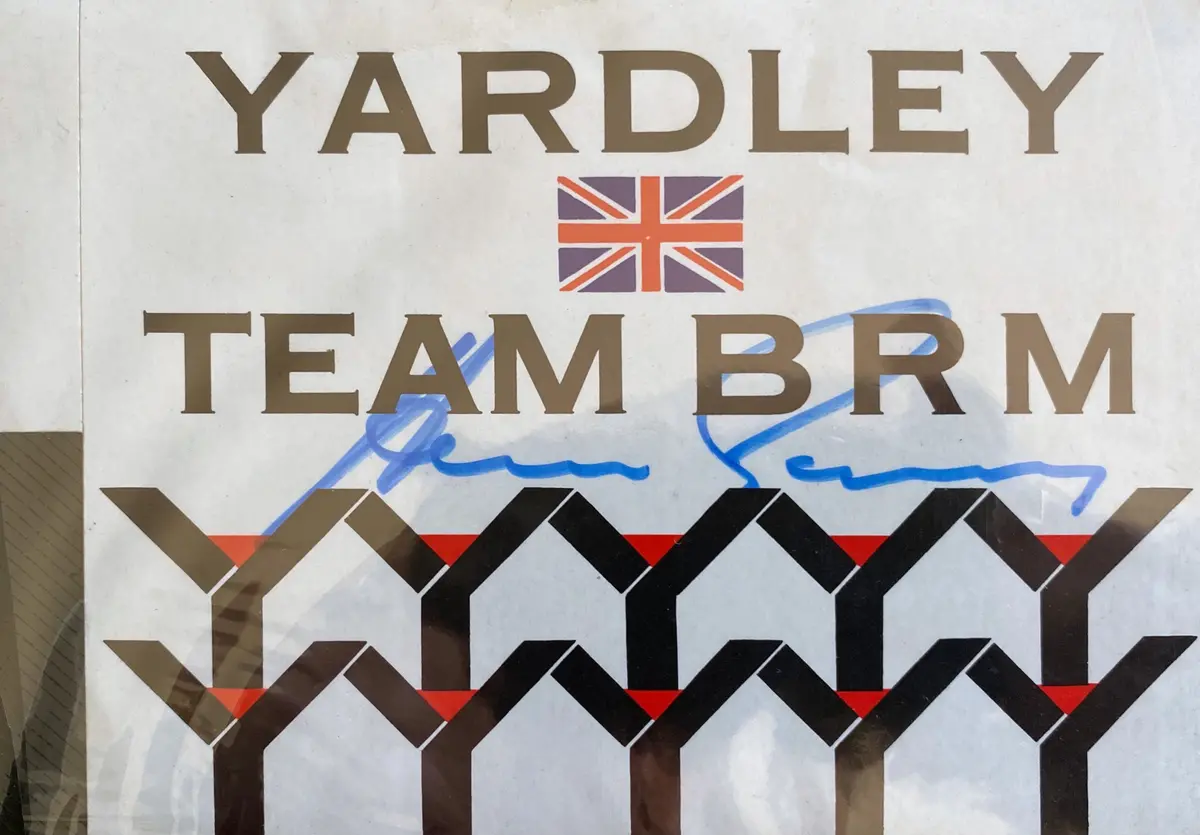 Brm - Yardley Sticker - Howden Ganley Signed 1