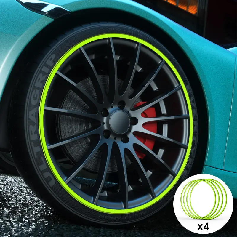 Green Aluminum Alloy Wheel Rim Protector- Fits All Cars 1
