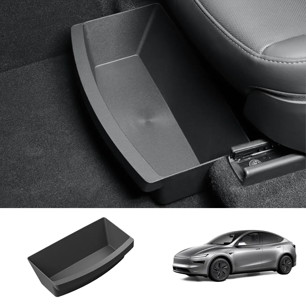 Front Row Under Seat Storage Box For Tesla Model Y 2021+ 1