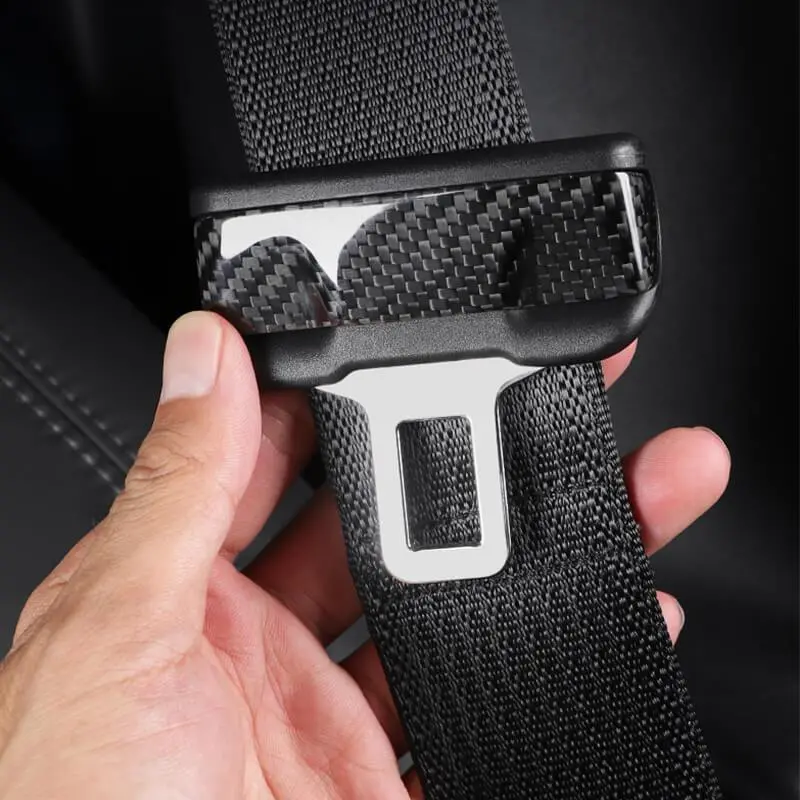 [Real Carbon Fiber] Seat Belt Fascia Cover For Model 3/Y Accessories (2017+) 1