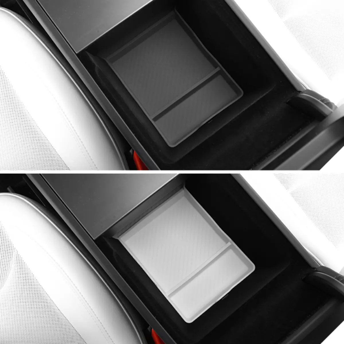 Silicone Center Console & Armrest Lower Storage Tray For Tesla Model Y Juniper 2025+ 4