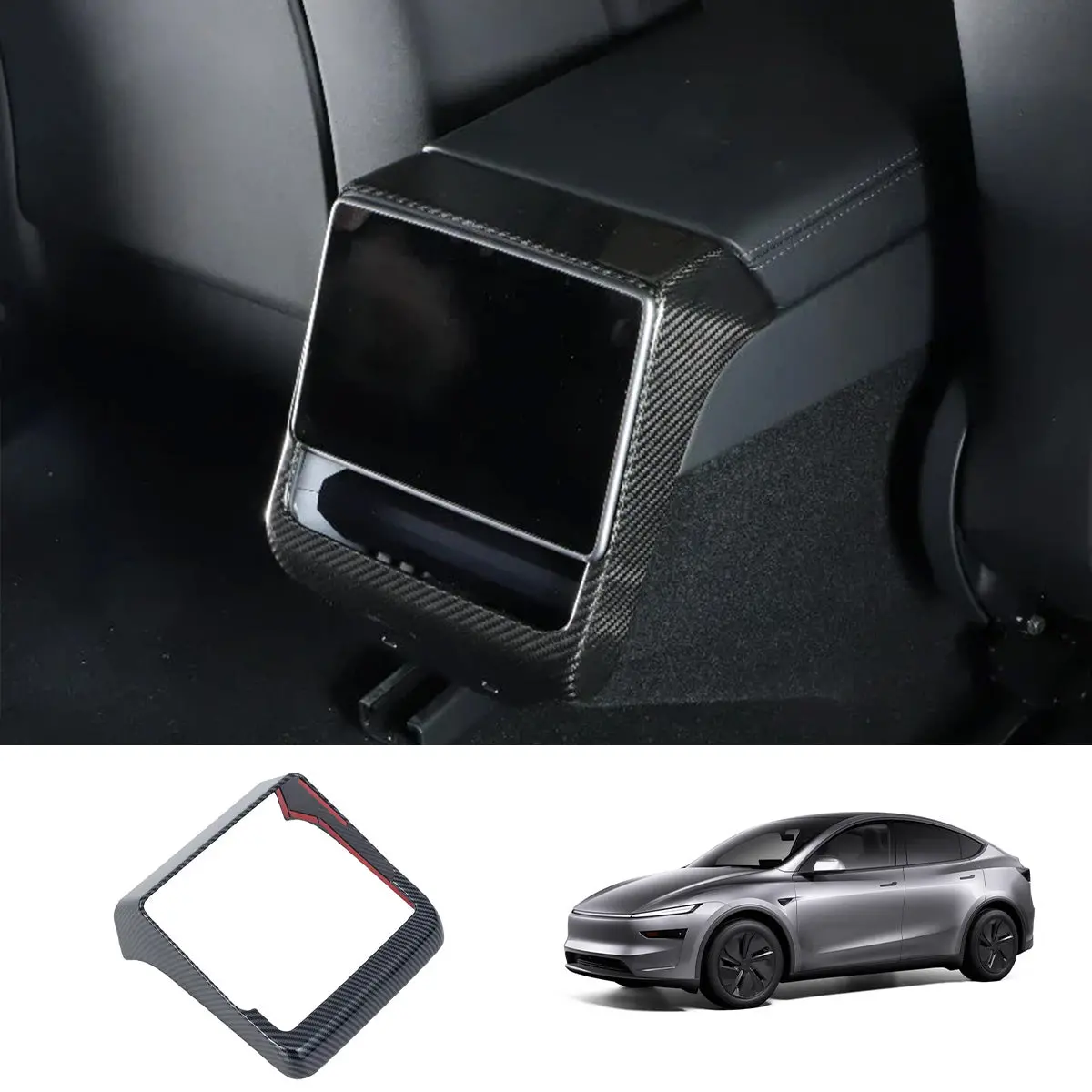 Carbon Fiber Rear Ac Vent Cover (Carbon Fiber Pattern Abs) For Tesla Model Y Juniper 2025+ 1