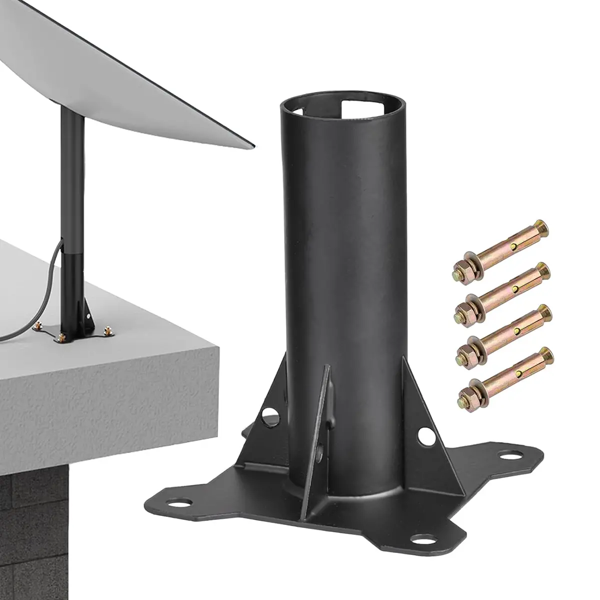 Heavy-Duty Carbon Steel Roof Mount For Starlink Gen 2 Dish 1