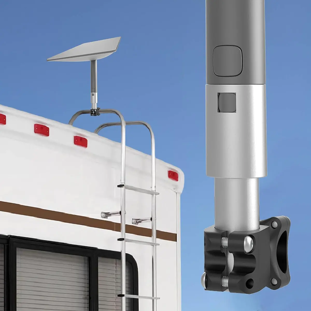 Alloy Starlink Mount With Pipe Adapter For Starlink Gen 2 1