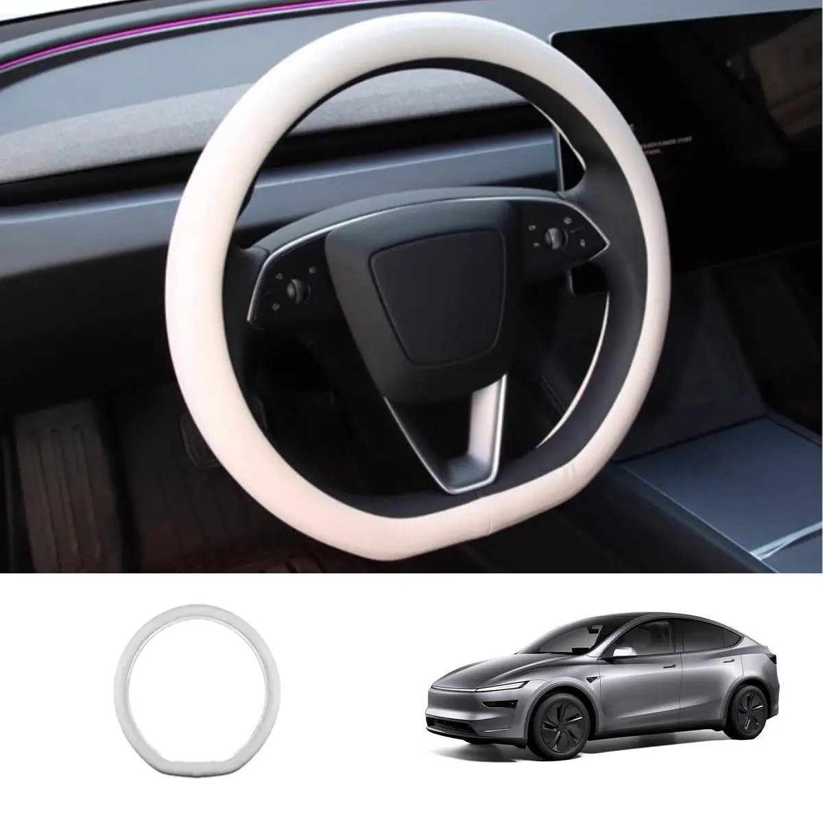 Premium Ventilated Steering Wheel Cover For Tesla Model Y Juniper 2025+ 1