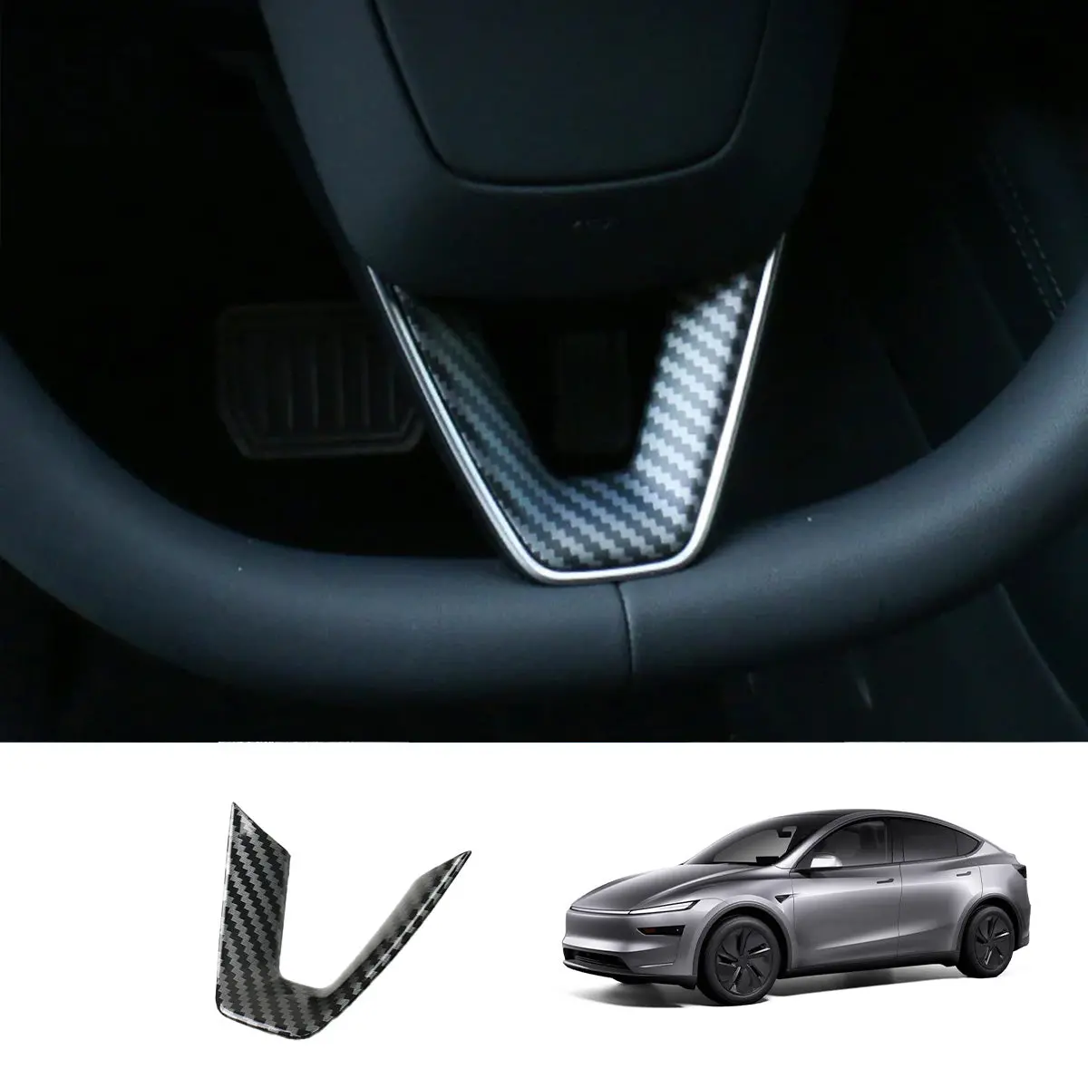 Steering Wheel U-Shaped Cover For Tesla Model Y Juniper 2025+ 1