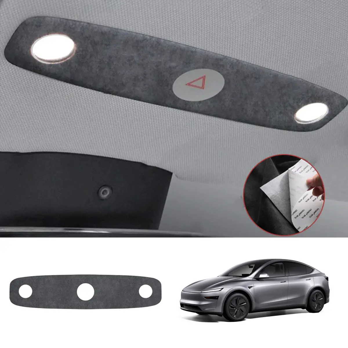 Alcantara Front Reading Light Cover Sticker For Tesla Model Y Juniper 2025+ 1