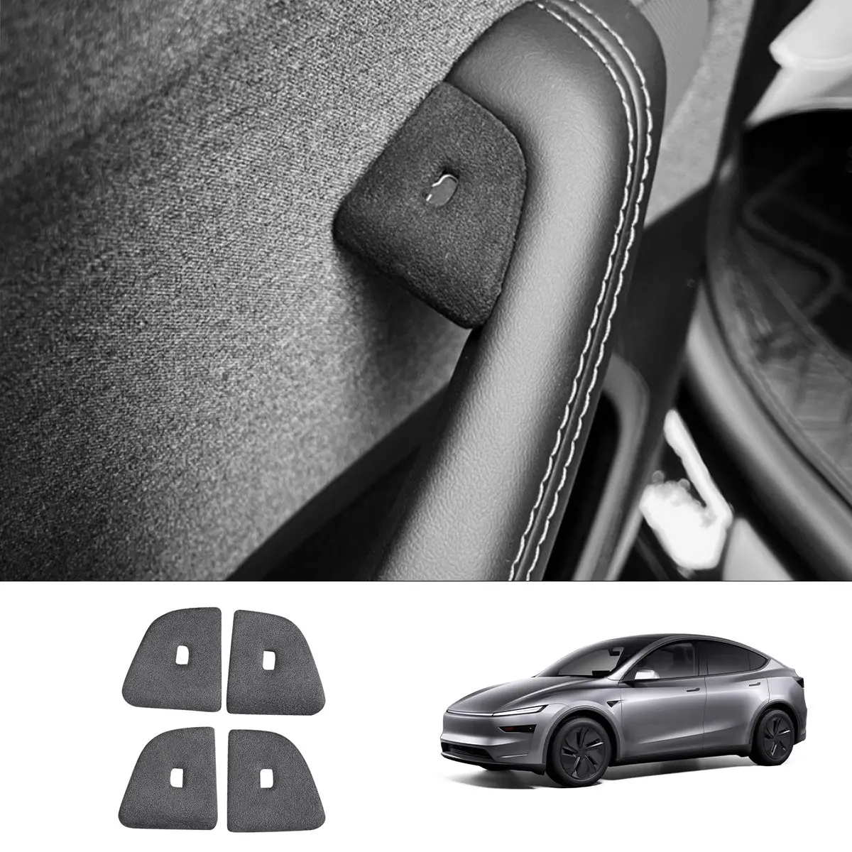Alcantara Door Button Switch Cover For Tesla Model Y Juniper 2025+ (4 Pcs) 1