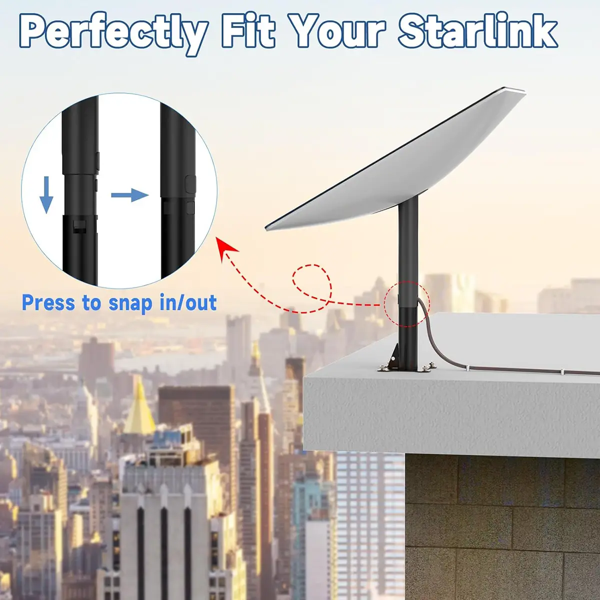 Heavy-Duty Carbon Steel Roof Mount For Starlink Gen 2 Dish 2