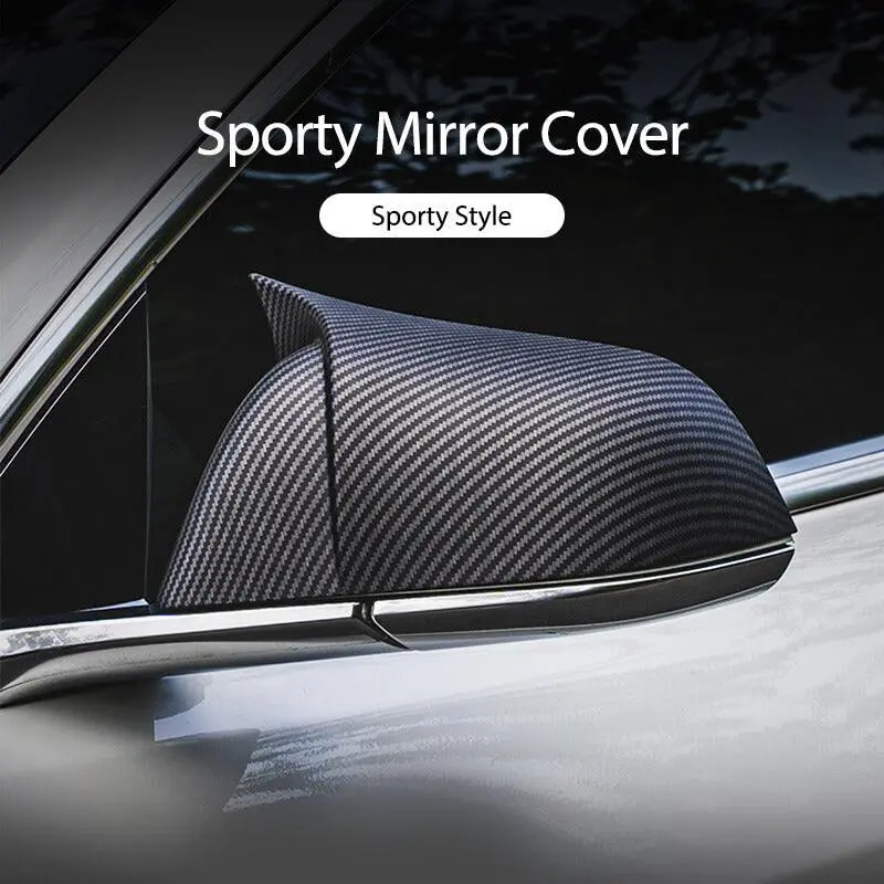 Model 3 Gt Style Carbon Fiber Mirror Caps (Carbon Fiber Pattern Abs) (1 Pair) For Tesla(2017+) 1