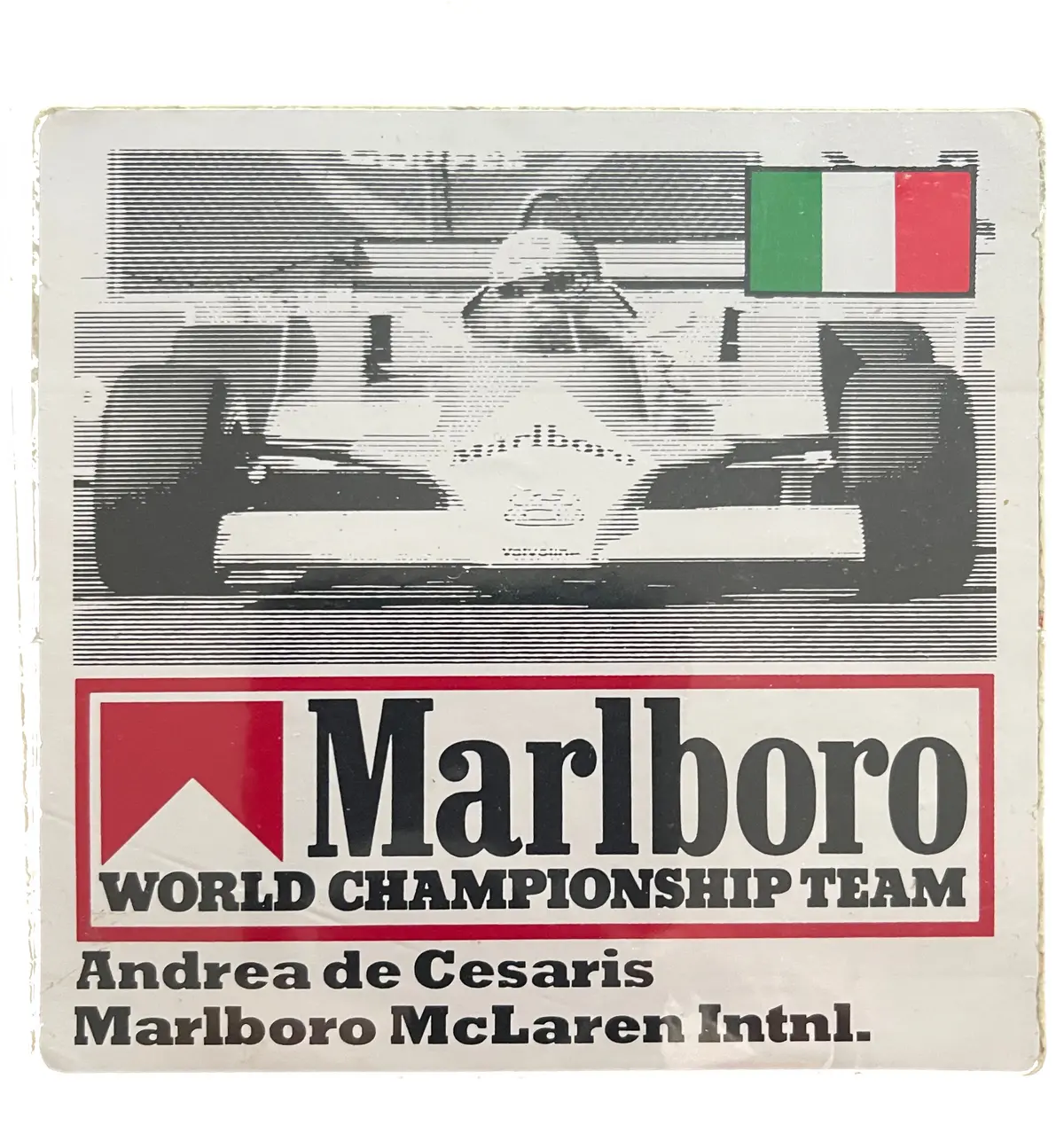 Marlboro-World-Championship-Team-Driver-Sticker- Andrea De Cesaris - Marlboro Team Mclaren 1