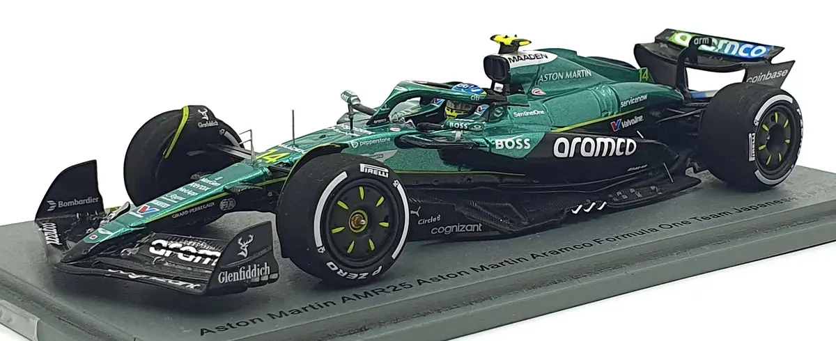 Spark 1/43 Scale S9589 - F1 Aston Martin Amr25 #14 Japanese Gp 2025 - Alonso 1