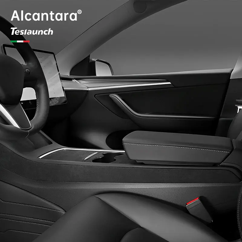 Alcantara Center Console Side Trim Cover For Tesla Model 3/Y (2 Pcs) 1