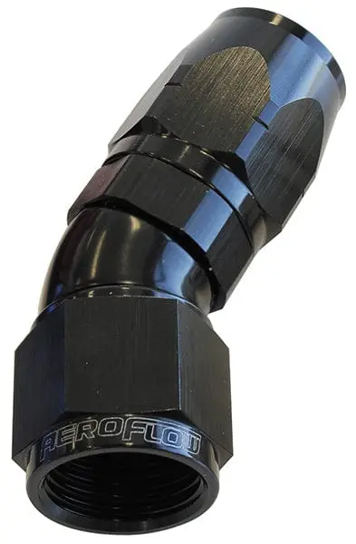 550 Series Full-Flow Swivel Hose End – 30° Angle, -8An, Black Anodized 1