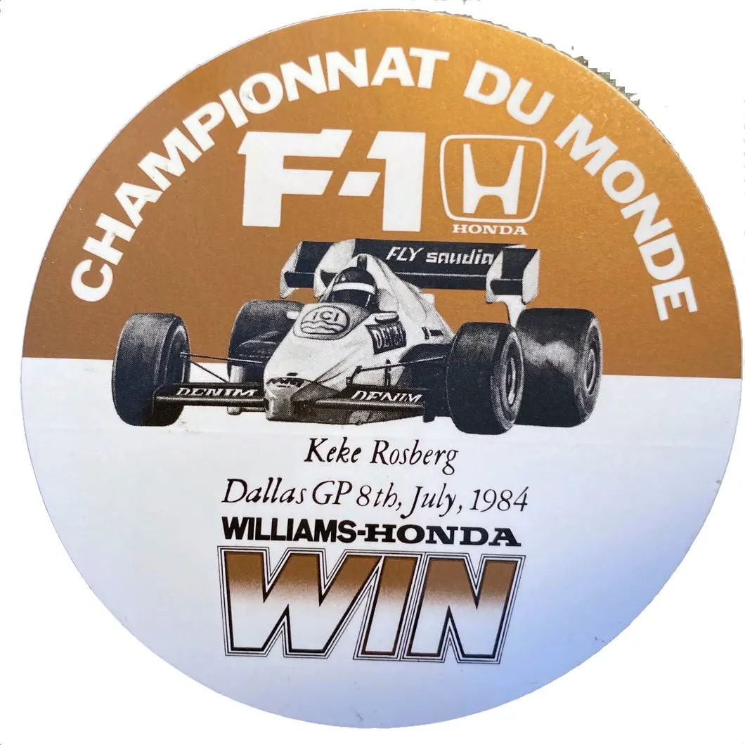 Honda Win Sticker - Williams - Keke Rosberg 1984 1