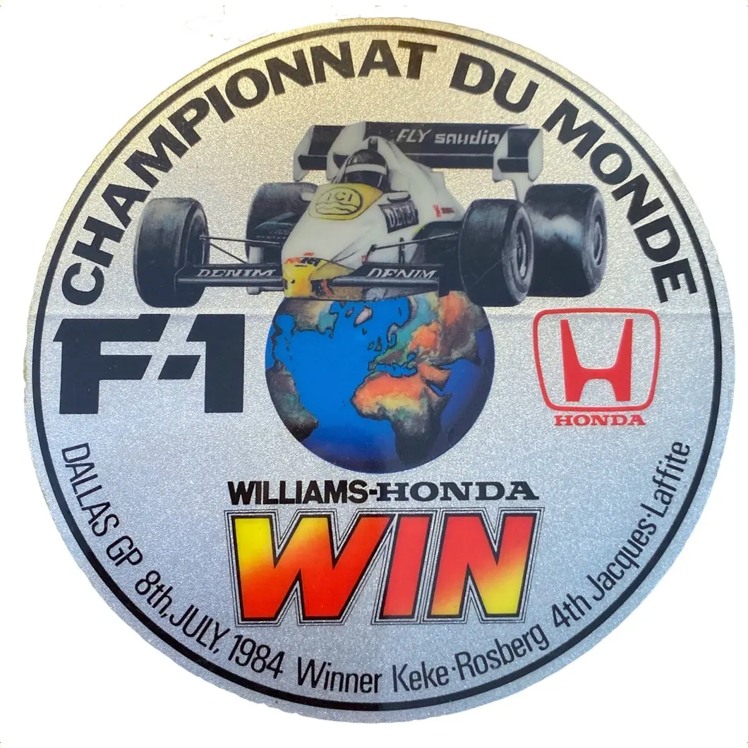 Honda Wins Sticker - Williams - Keke Rosberg 1984 - French 1