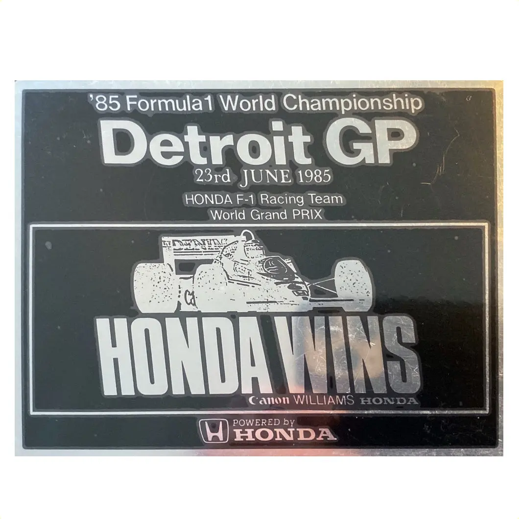 Honda Williams Wins Detroit Gp 1985 - Metal Back 1