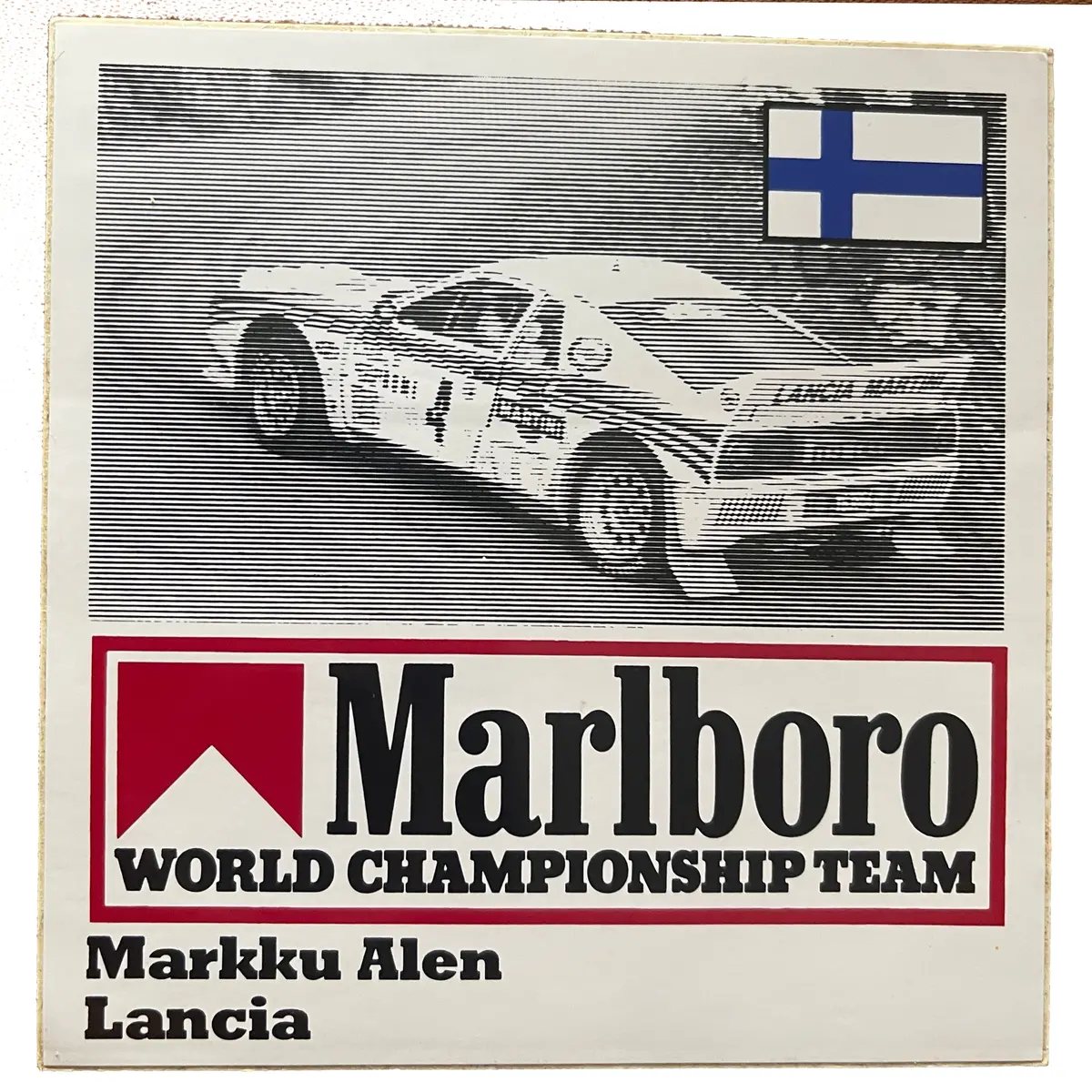 Marlboro-World-Championship-Team-Driver-Sticker- Markku Alen - Lancia 1