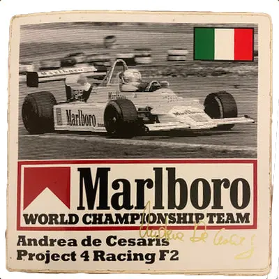 Marlboro-World-Championship-Team-Driver-Sticker- Andrea De Cesaris - Project Four  Racing F2 1
