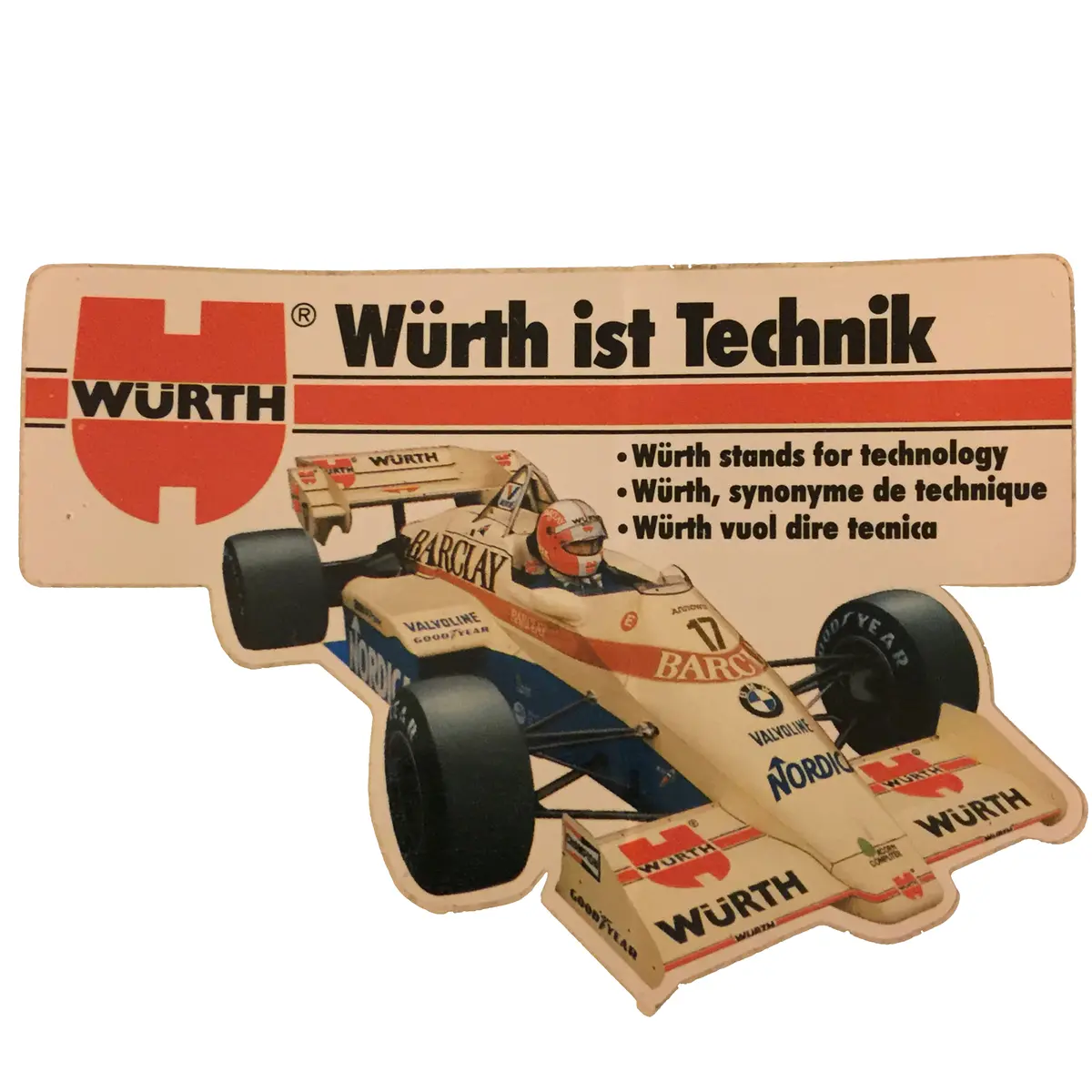 Wurth F1 Thierry Boutsen Arrows Sticker 1