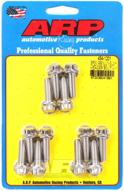 Arp Chevy Sbc/Geniii Ls 1/4In Flange Ss 12Pt Header Bolt Kit:434-1201 1