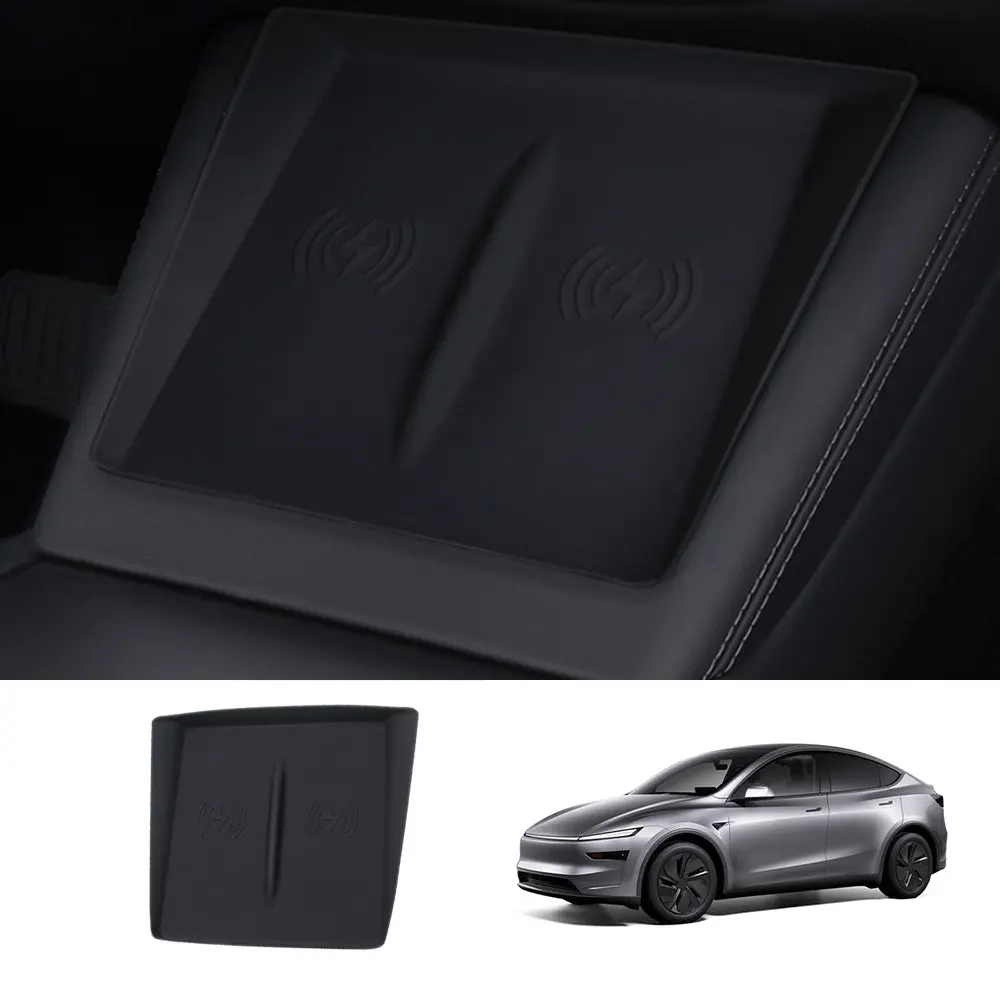 Center Control Silicone Pad Wireless Charging Anti-Slip Protective Mat For Tesla Model Y Juniper 2025+ 1