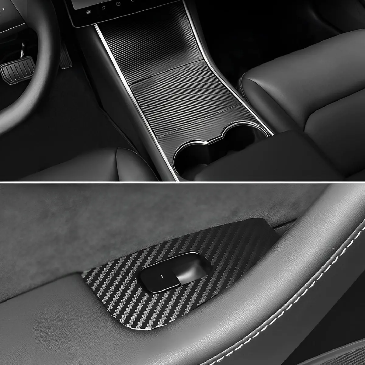 Carbon Fiber Interior Wrap Kit Sticker For Tesla Model Y 1