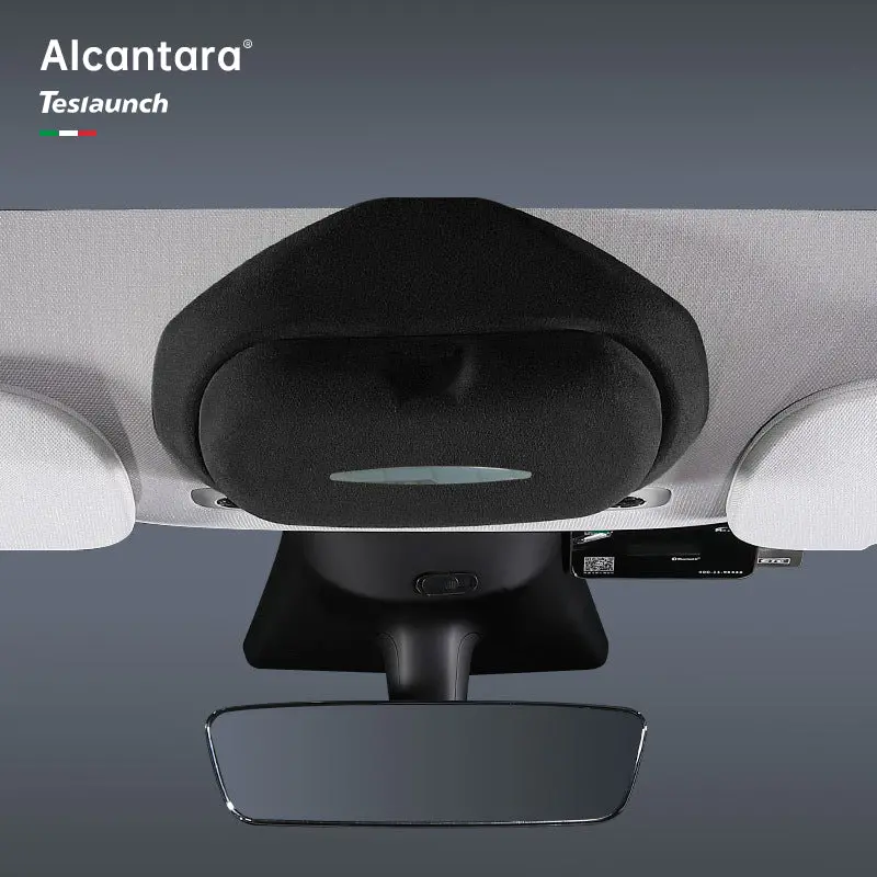 Alcantara Sunglasses Storage Box For Tesla Model 3/Y （Not Fit For 2024+ Model 3 Highland） 1