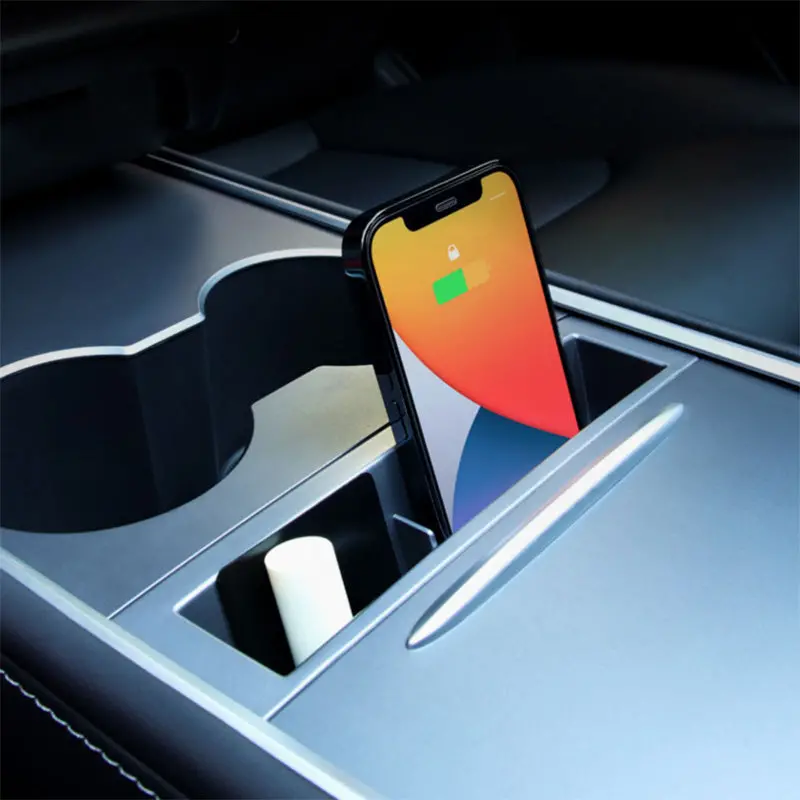Model 3/Y Phone Storage Organizer Central Control Storage Box For Tesla(2021-2023) 1
