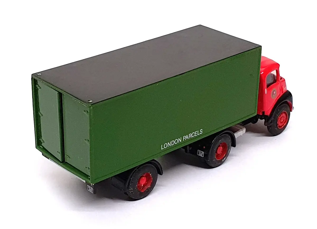 Base Toys 1/76 Scale D-16 - Thornycroft Box Van Brs London Parcels - Red/Green 2