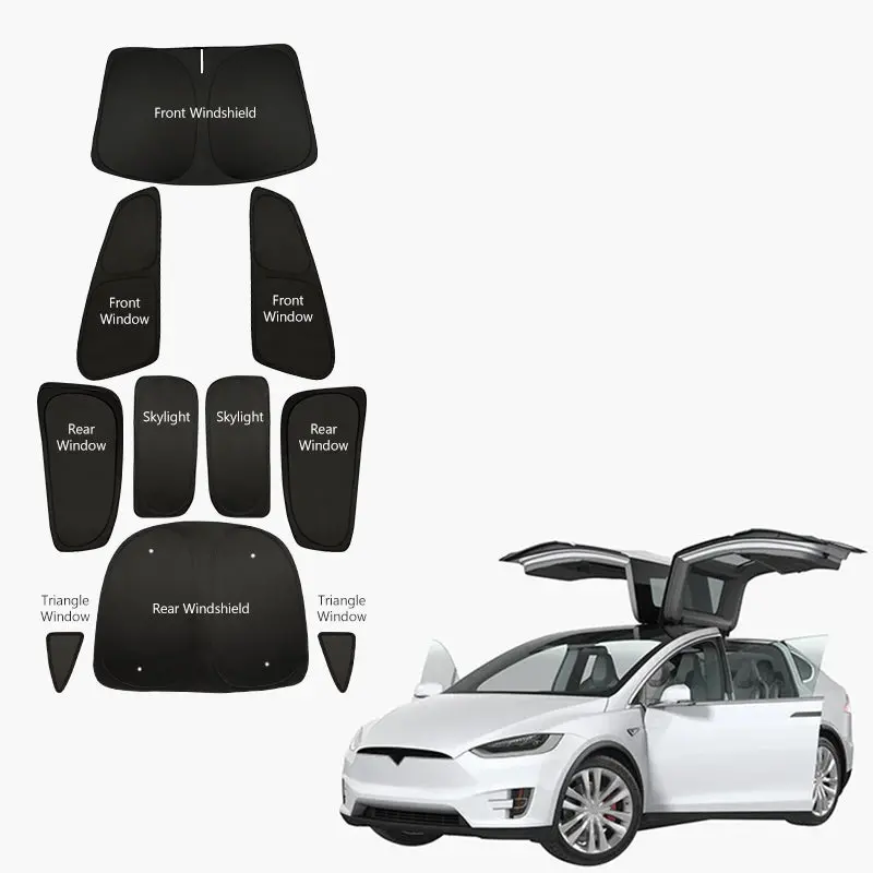 Model X(2015-2026) Privacy And Thermal Insulated Sunshades Curtains For Tesla Opaque Sun Visor For Camping And Daily Use 8