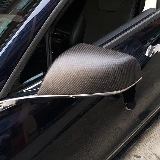 [Real Carbon Fiber] Rear View Mirror Covers For Tesla Model X (1 Pair) (2015-2020) 1