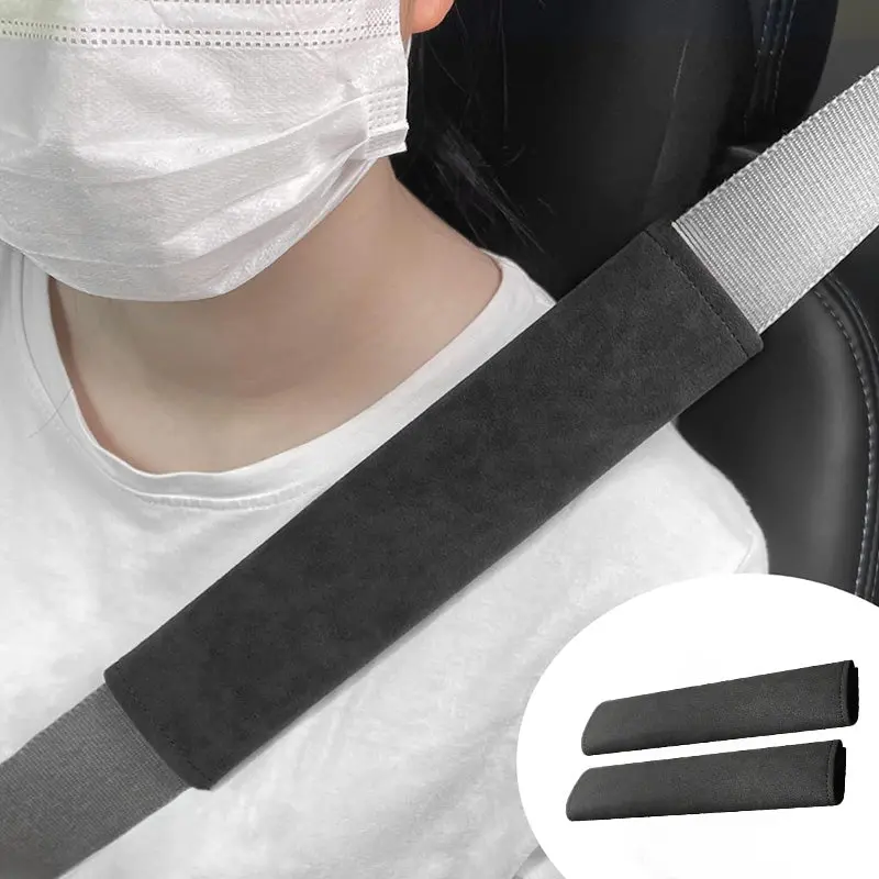 Alcantara Removable Seat Belt Cover For Model 3/Y/S/X/Cybertruck 1