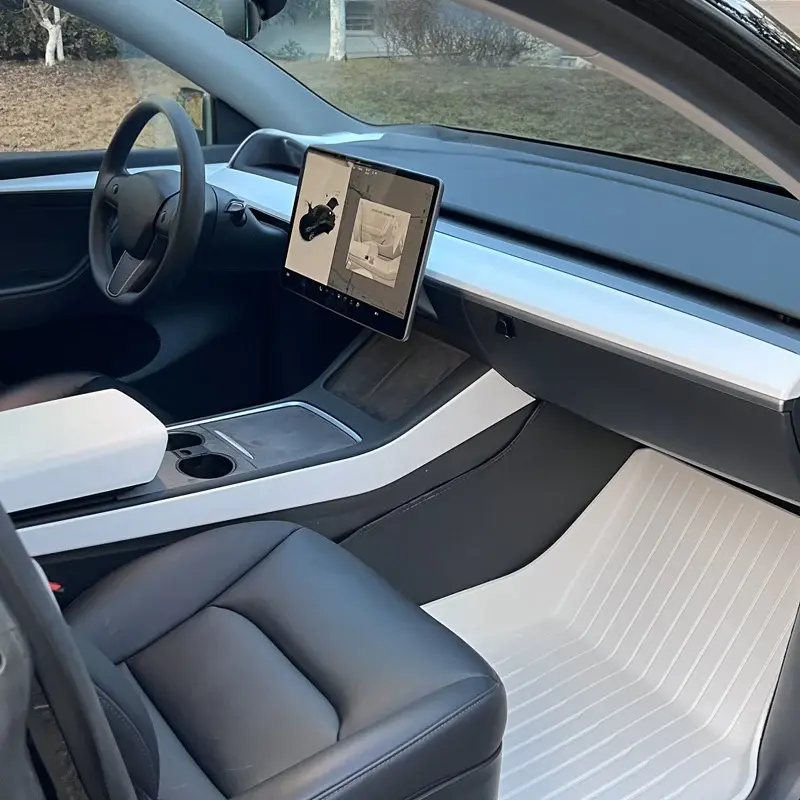 Matte White Interior Upgrade Kit For Tesla Model 3/Y 1