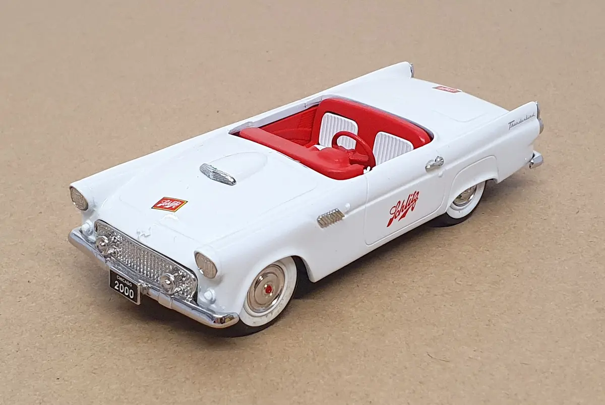 Durham Classics 1/43 Scale Dc-33 - 1955 Ford Thunderbird Schlitz - White 1