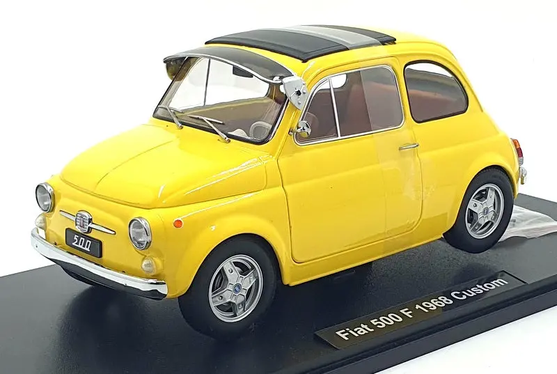 Kk Scale 1/12 Scale Diecast Kkdc120064 - Fiat 500 F 1968 Custom - Yellow 1
