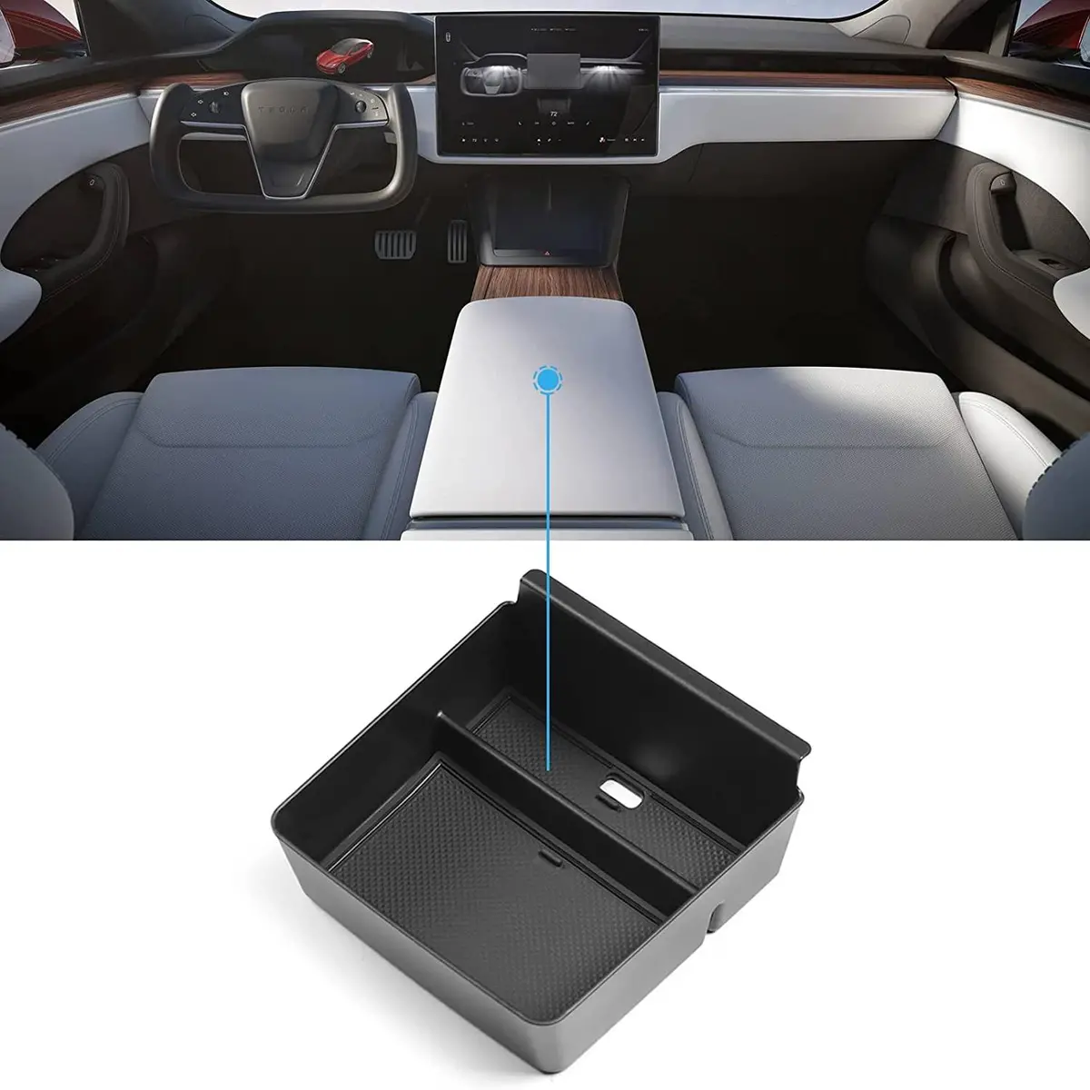 Model X/S 2021+ Center Console Organizer Tray Compatible Organizer For Tesla 1