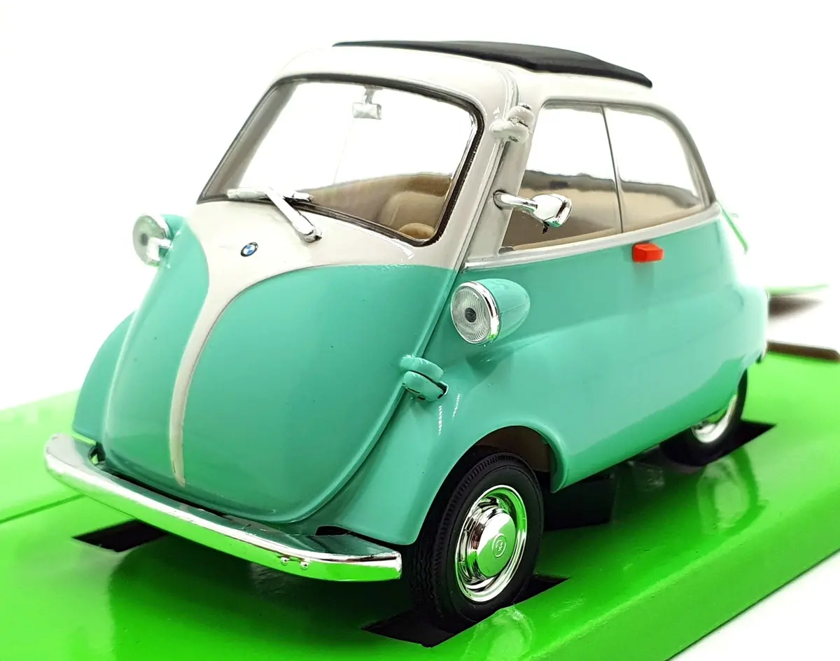 Welly Nex 1/18 Scale Diecast 24096W - Bmw Isetta - Turquoise 1