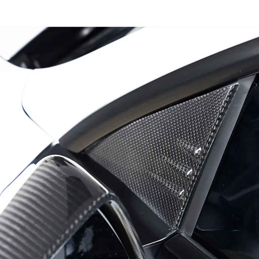 [Real Carbon Fiber] A-Pillar Triangle Spoiler Cover For Tesla 2024+ Model 3 Highland (2 Pcs) 1