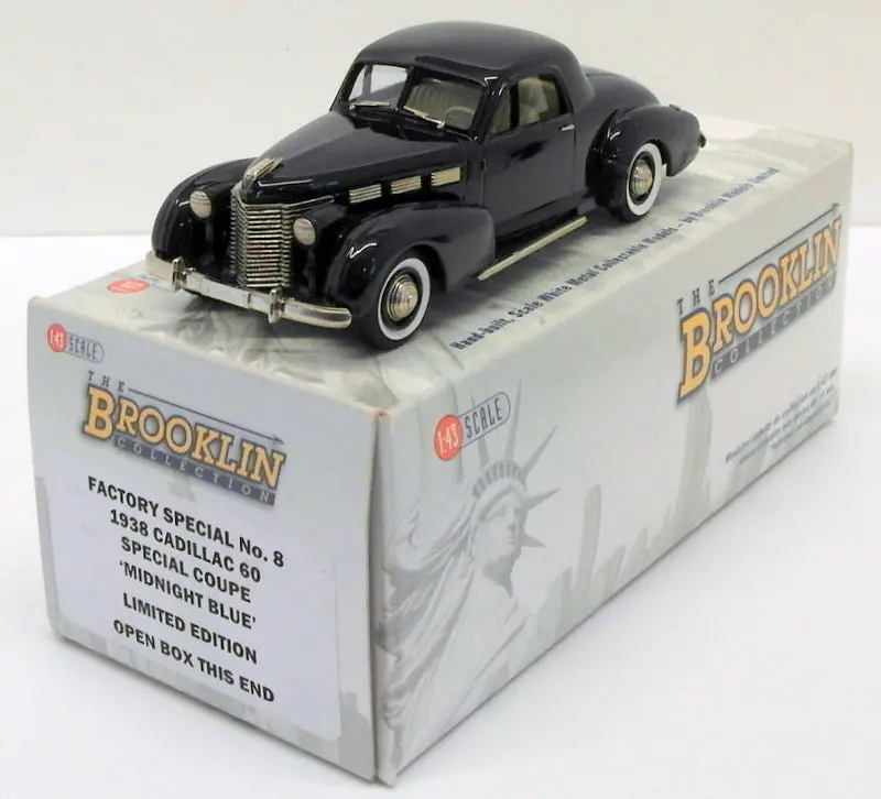 Brooklin Models 1/43 Scale Fs8 - 1938 Cadillac 60 Special Coupe - Midnight Blue 1