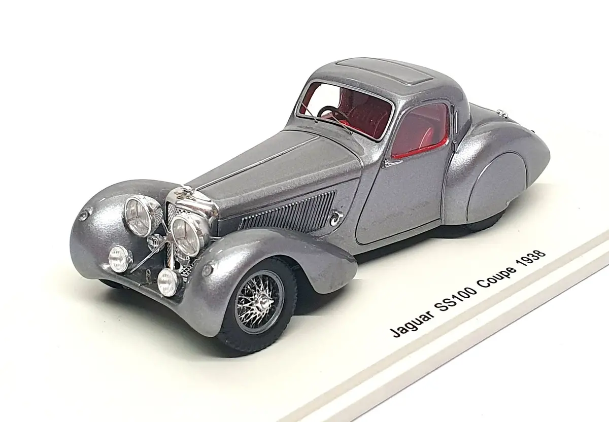 Spark Model 1/43 Scale S2125 - 1938 Jaguar Ss100 Coupe - Met. Grey 1
