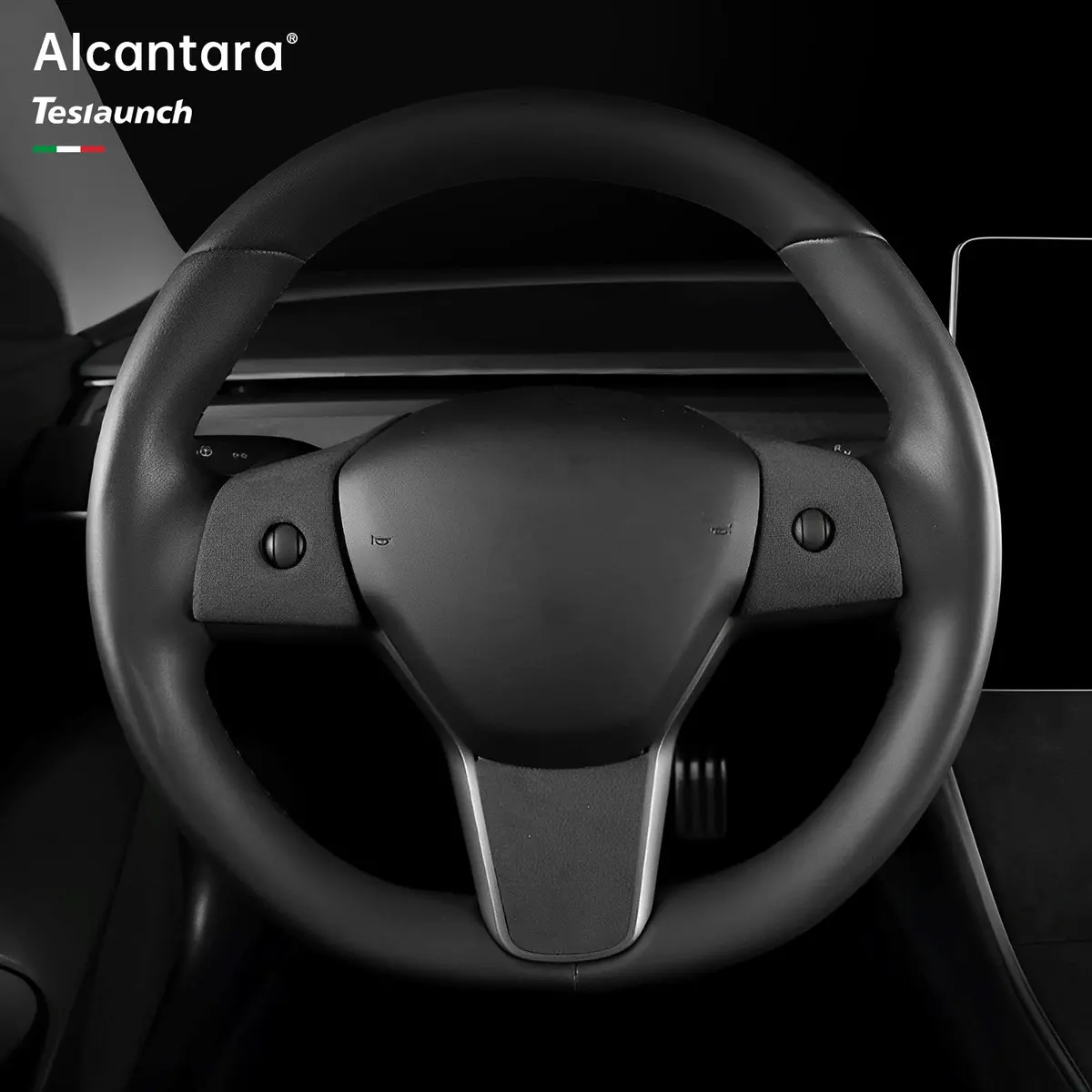 Alcantara Steering Wheel Cover For Tesla Model 3/Y 1