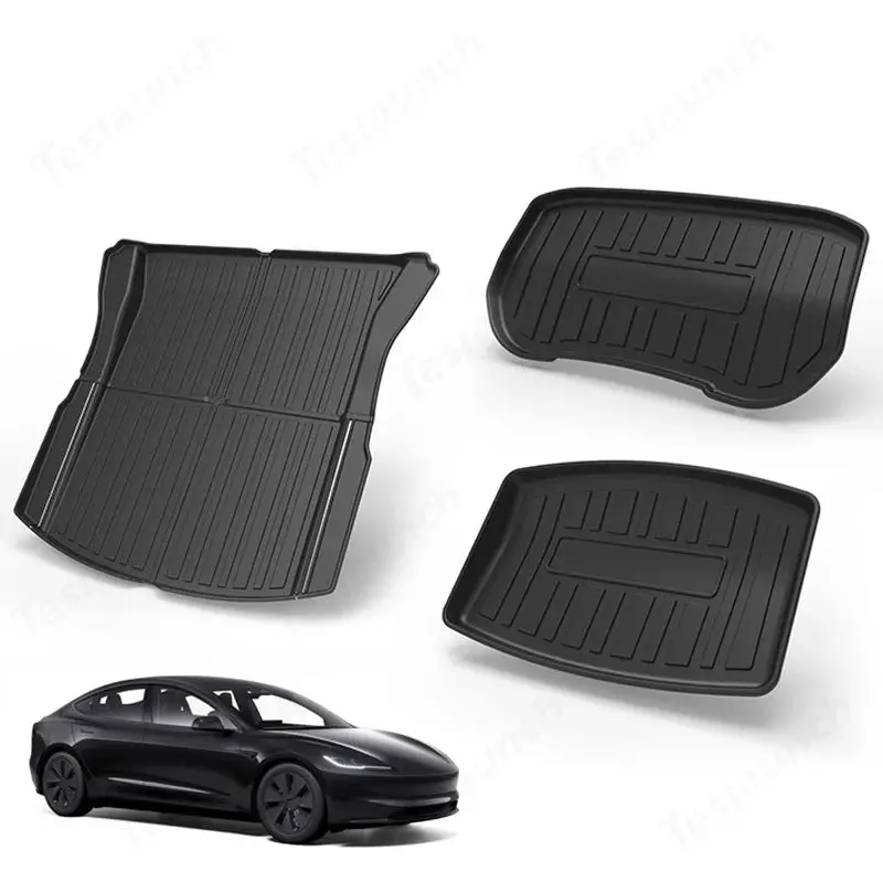 2024+ Model 3 Highland All-Weather Floor Mats Full Set Trunk Mat Cargo Mat Frunk Cargo Liner For Tesla 1