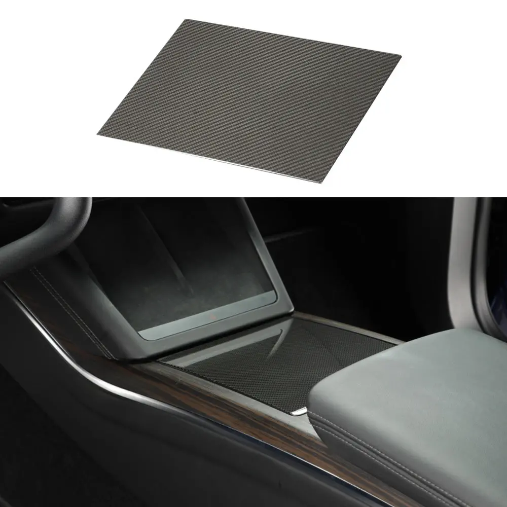 [Real Carbon Fiber] Center Console Trim Cover For Tesla Model S/X 2022+ 1