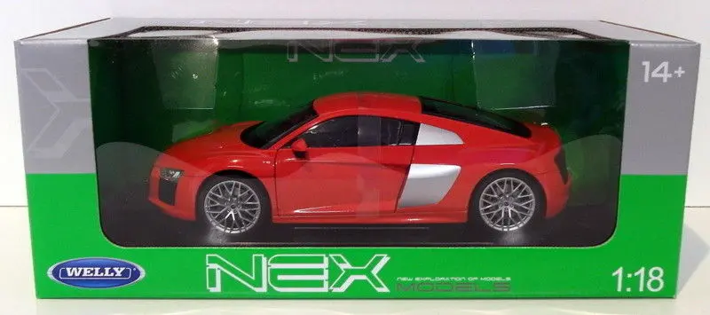 Welly 1/18 Scale Diecast 18052W - Audi R8 V10 - Red 1