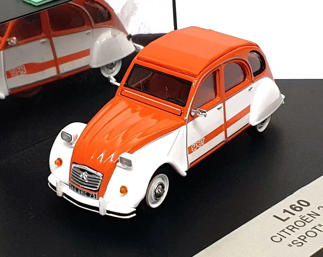 Vitesse 1/43 Scale L160 - 1976 Citroen 2Cv Spot - Orange/White 1