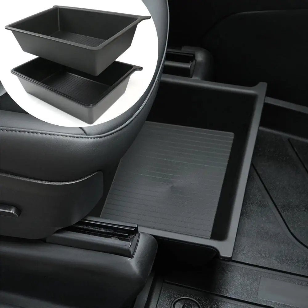 Tpe+Abs Double Layer Hidden Underseat Storage Box For Tesla Model X 2023+ 1