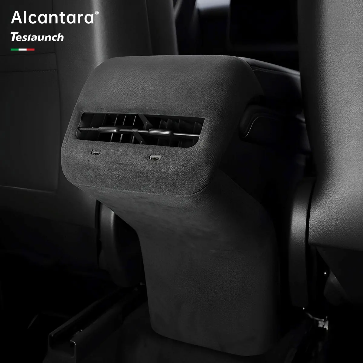 Alcantara Rear Ac Vent Cover And Rear Anti-Kick Cover For Tesla Model 3/Y (2017-2023) 3